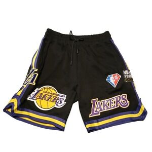 PRO STANDARD NBA LA Lakers Black Shorts 17x World Champions Patches Men's Size L